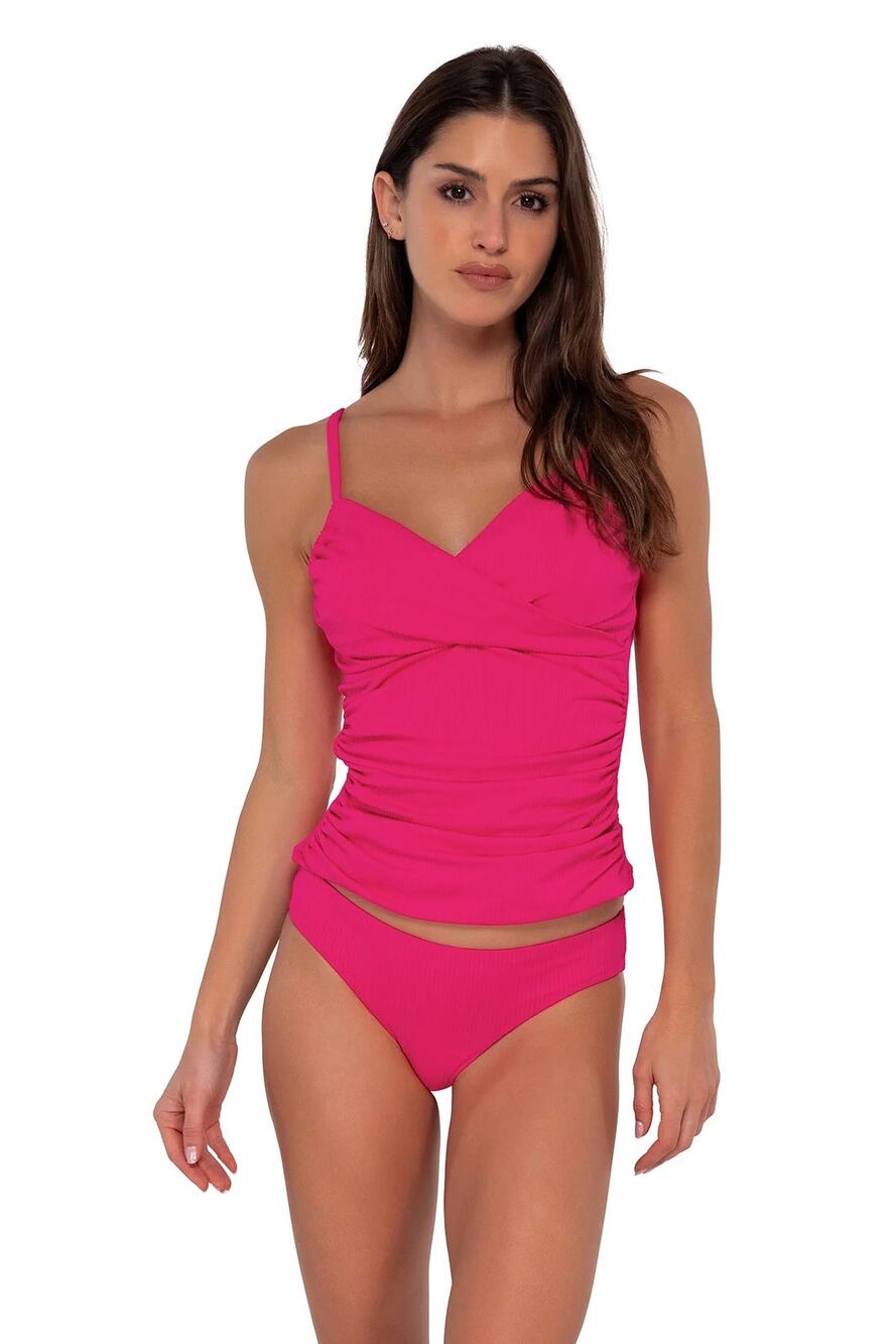 Sunsets Begonia Sandbar Rib Simone Tankini Top NWT SIZE S L
